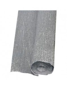 CARTA CRESPA IN ROTOLO METALLIZZATA DA 60G. CM.50x2.50MT. ARGENTO