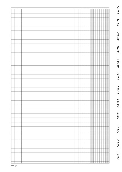 SCADENZIARIO 21x29 12 MESI 10 PAGINE PER MESE DATA UFFICIO