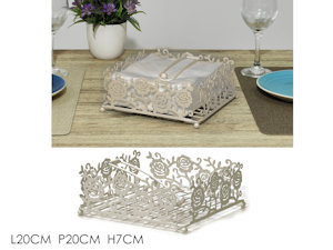 PORTATOVAGLIOLI IN METALLO DECORATO CM.20x20 TORTORA 725917 GENERAL