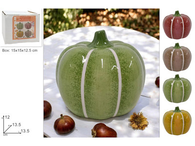 DECORAZIONE ZUCCA IN CERAMICA CM.13xH.12 COLOR DUESSE