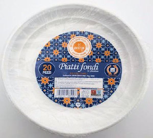 PIATTO IN PLASTICA FONDO BIANCO CONF.20pz. RIUTILIZZABILE ALMAR