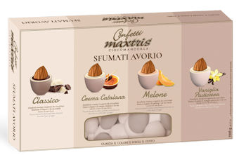 CONFETTI MAXTRIS CIOCOMANDORLA SFUMATI 1KG. AVORIO 2 TONALITA' MANDORLA RICOPERT