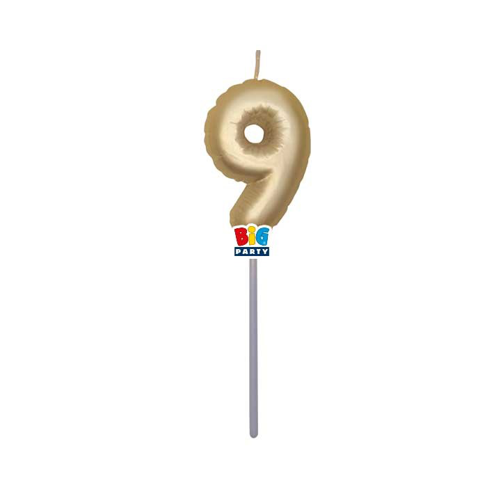 CANDELINA CERA BALLON CM.13 ORO METAL N.9 BIGPARTY