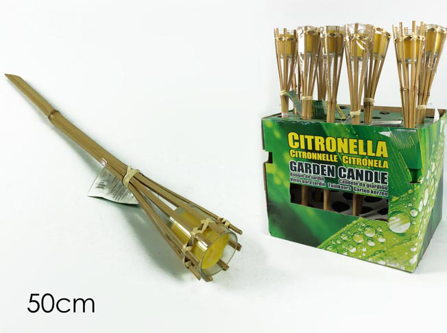 CITRONELLA IN CONTENITORE VETRO FIACCOLA IN DISPLAY 50CM 537832 GENERAL