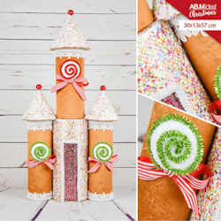 CASA DI NATALE CANDY GLITTERATA CM.30x13x57 IDEA'S