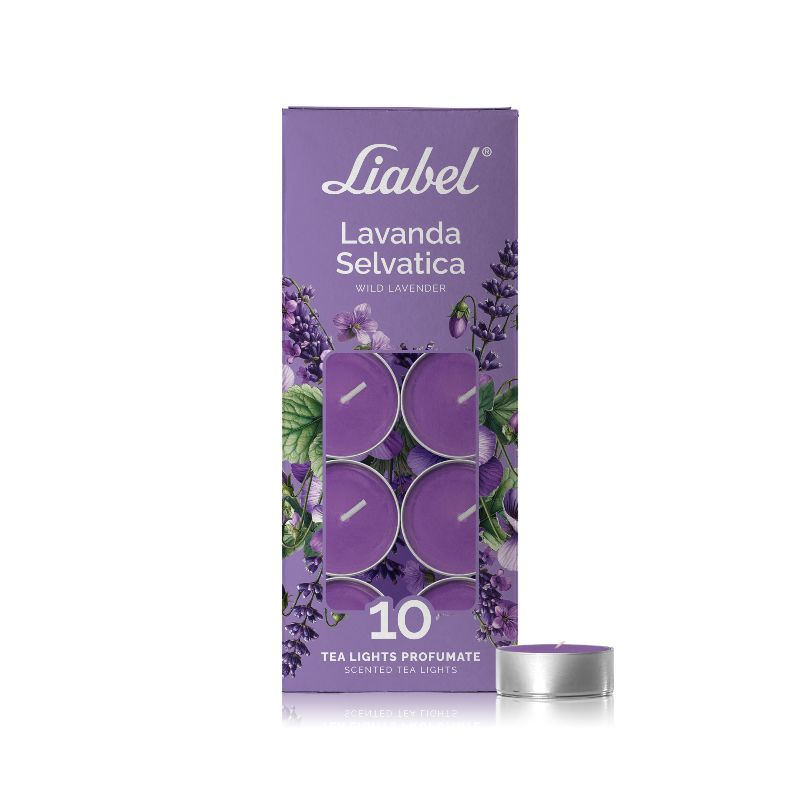 CANDELA TEALIGHT PROFUMATE COLOR CONF.10PZ. LAVANDA SELVATICA LIABEL