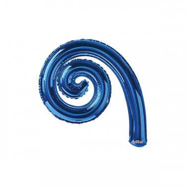 PALLONCINO MYLAR SAGOMA MINISHAPE KURLY SPIRALE BLU 14 POLLICI