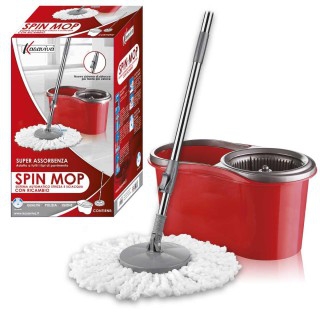 PAVIMENTO SECCHIO ROLL MOP SPIN 16LT. CON MANICO H.125CM. E RICAMBIO KASAVIVA