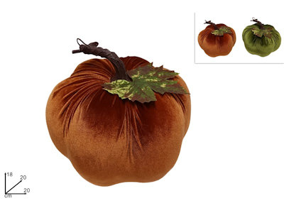 DECORAZIONE ZUCCA IN VELLUTO CM.20xH.18 DUESSE