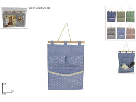 APPENDINO DA MURO IN TESSUTO TASCHE 3 POSTI CM.35x30 DUESSE