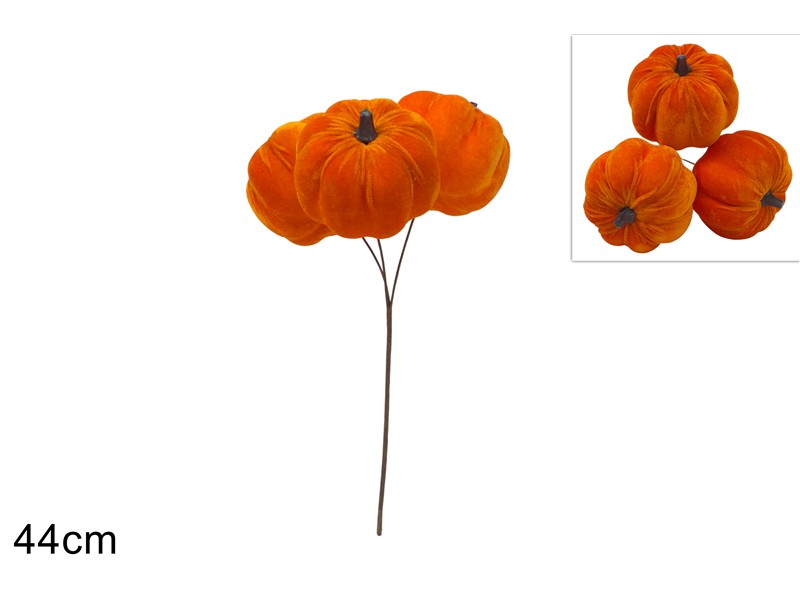 PIANTINA FIORE SU STELO COMPOSIZIONE AUTUNNALE 3 ZUCCHETTE CM.H.44 DUESSE