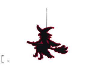 HALLOWEEN ACCESSORI FESTA APPENDINO STREGA IN FELTRO CM.50x40 DUESSE