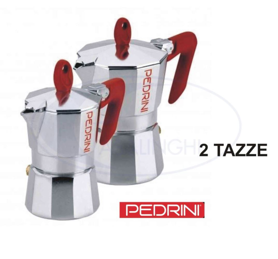 CAFFETTIERA 2 TAZZE MANICO ROSSO 9082-0 PEDRINI