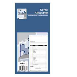 RISTORAZIONE BLOCCO CONTO RISTORANTE CM.11x21 100 FF SENZA COPIA EDIPRO EOLD.