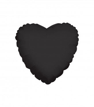 PALLONCINO MYLAR SAGOMA CUORE MONOCOLORE NERO 18 POLLICI