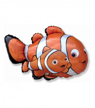 PALLONCINO MYLAR SAGOMA ANIMALETTO PESCI PAGLIACCIO 27 POLLICI