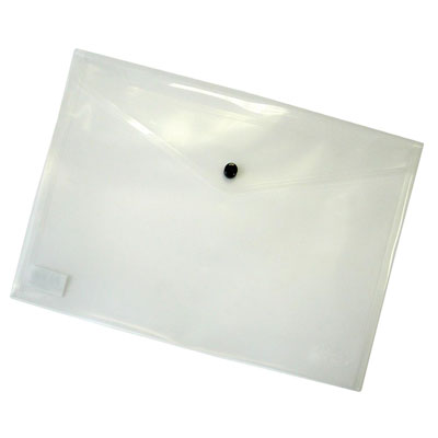 BUSTA IN PPL CON BOTTONE TRASPARENTE A5 BIANCA CM.23x17 CONF.5PZ. NIKOFFICE