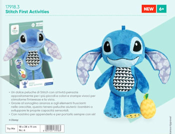 BABY PELUCHE STITCH BLU CON SONAGLIO ANANS 6 MESI + 17918 CLEMENTONI
