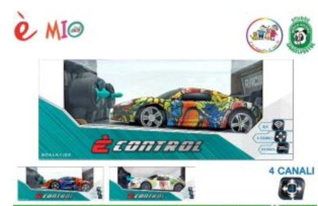AUTO RADIO COMANDO 1:22 RACING 4 CANALI MURALES 2° ASSORTIMENTO EOLD.