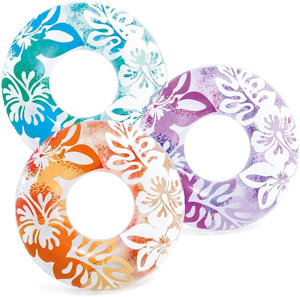 SALVAGENTE CIAMBELLONE CM.91 DECORATO IBISCUS 3 COLOR INTEX 59251