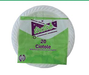 PIATTO IN PLASTICA CIOTOLA  BIANCA 20pz. ALMAR