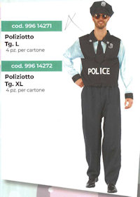 COSTUME ADULTO POLIZIOTTO TAGLIA XL