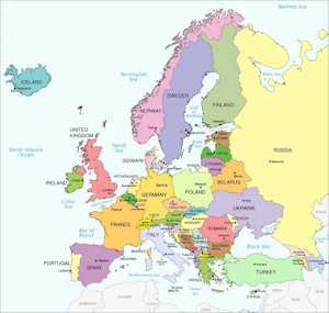 CARTINA GEOGRAFICA PLASTICIFICATA A4 EUROPA USO SCOLASTICO PEZZI 25