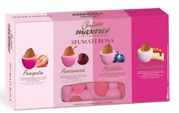 CONFETTI MAXTRIS CIOCOMANDORLA SFUMATI 1KG. ROSA 2 TONALITA' MANDORLA RICOPERTA