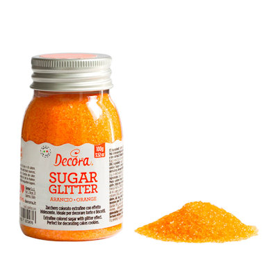 ZUCCHERO GLITTERATO CONF. 100gr. ARANCIO DECORA
