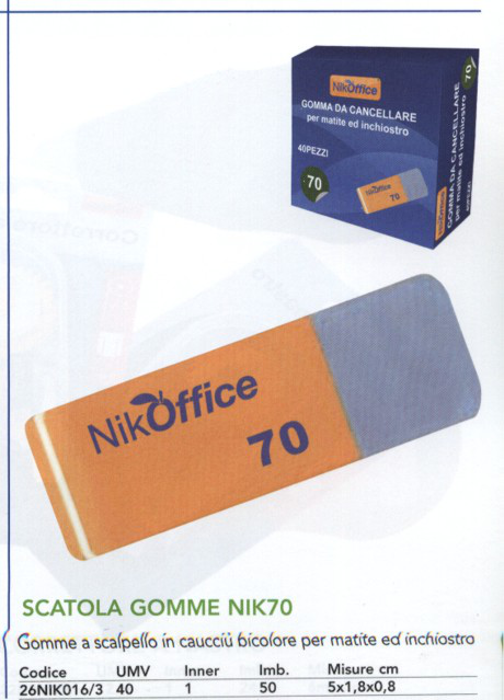 GOMMA NIKOFFICE ROSSA E BLU B70 pezzi 40