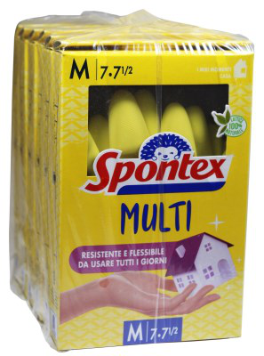 GUANTI MULTIUSO IN GOMMA SPONTEX TAGLIA M GIALLI FATIGATI