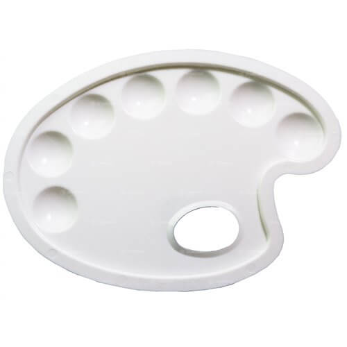 TAVOLOZZA OVALE IN PLASTICA 7 SCOMPARTI CM.17x24 CWR PEZZI 10
