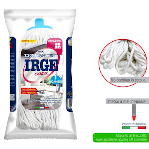 PAVIMENTO MOP RICAMBIO COTONE 200GR. FILO CONTINUO IRGE