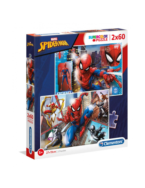 PUZZLE 2x60 SPIDERMAN SUPERCOLOR 21608 CLEMENTONI