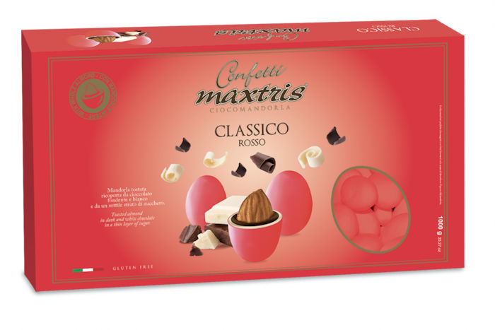 CONFETTI MAXTRIS CIOCOMANDORLA CLASSICO MINI 1KG. ROSSI MANDORLA RICOPERTA DI CI