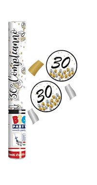 30 ANNI PRESTIGE TUBO SPARA CORIANDOLI CM.30 50203 BIGPARTY