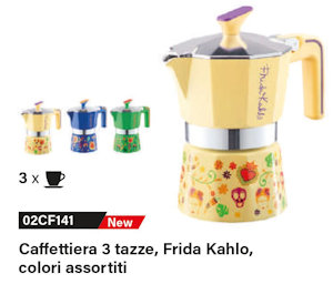 CAFFETTIERA 3 TAZZE FRIDA KAHLO COLOR 02CF141 PEDRINI