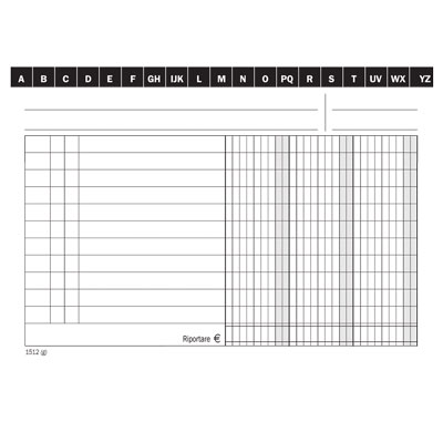 SCHEDE 3 COLONNE DARE AVERE SALDO 11x15 ORIZONTALI CONF.100PZ.