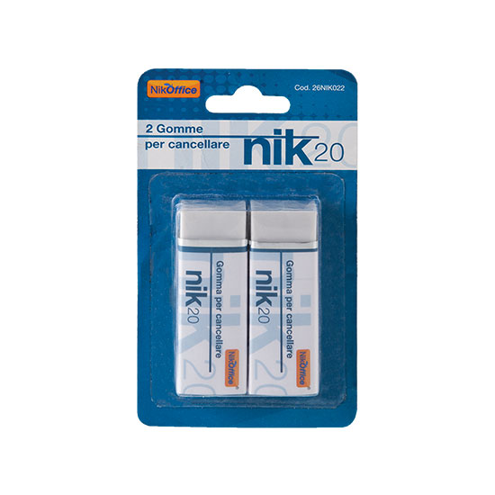 GOMMA NIKOFFICE BIANCA NIK 20 CONF. 2 PEZZI SU BLISTER