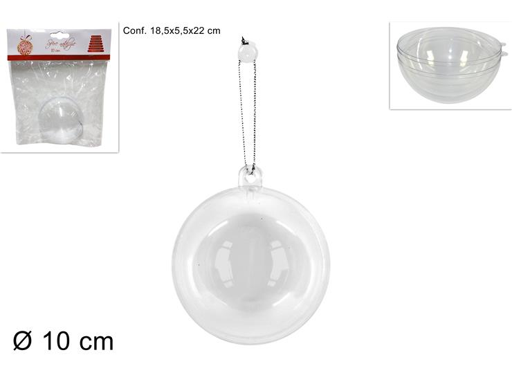 SFERA APRIBILE TRASPARENTE 10 CM. IN PVC DUESSE