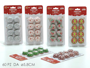 CUCINA DOLCI PIROTTINI DECORO NATALIZI CM.D.5,8 CONF.60PZ. 586964 GENERAL