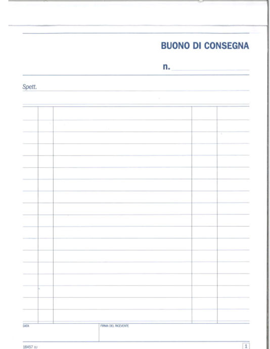 CONSEGNA BLOCCO BUONO DI CONSEGNA 3 COPIE CM.15x21 MULTIART 2304