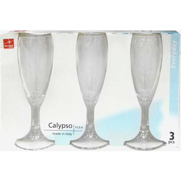 BICCHIERE CALICE FLUTTINO IN VETRO 12ML. VETRO SERIE CALYPSO BORMIOLI