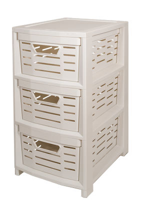 CARRELLO IN PLASTICA UNIKO 3 CASSETTI CM.36x25x51 BIANCO BELLI E FORTI