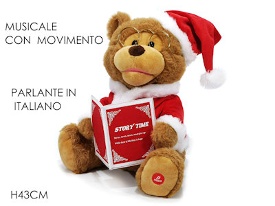 PUPAZZO ORSO CANTASTORIE MUSICALE PARLANTE CM.43 438114 GENERAL