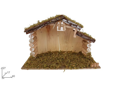 CAPANNA NUDA SU BASE CM.40x17x27 CON MUSCHIO CHIARO DUESSE