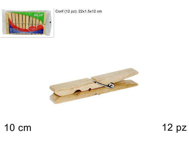 BUCATO MOLLETTE IN LEGNO CONF. 12PZ.