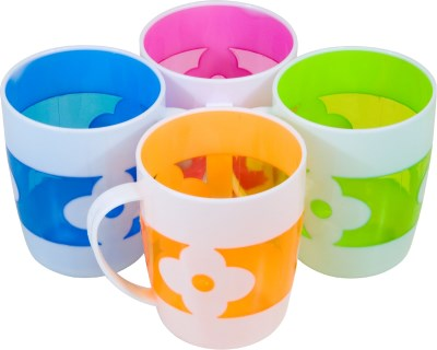 TAZZA IN PLASTICA MUG 400ML. BICOLORE ASSORTITI CM.D.8.5 FATIGATI