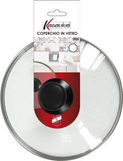 COPERCHIO IN VETRO TEMPERATO CM.20 BORDATO IN ACCIAIO KASAVIVA