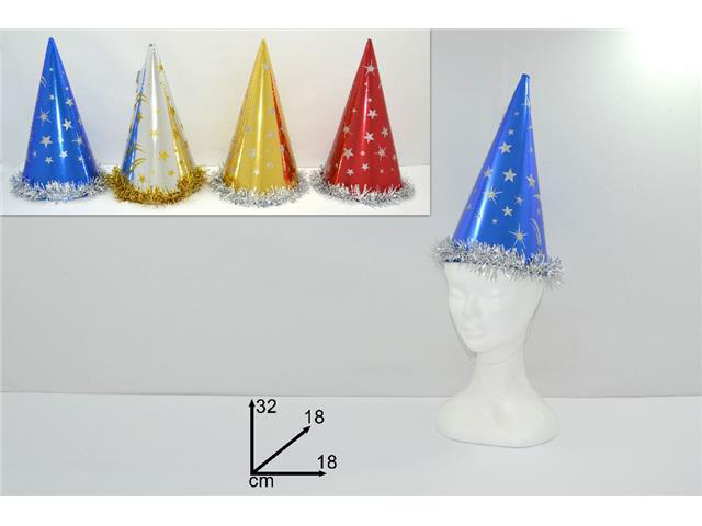 ACCESSORI TESTA CAPPELLO FATINA CM.32 IN CARTONCINO 4 COLORI